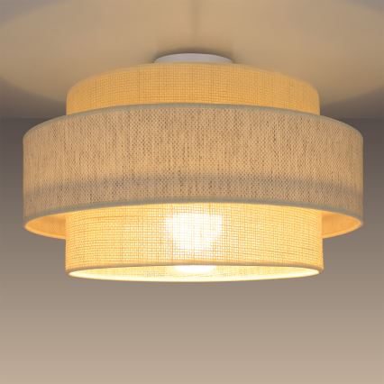 Plafondlamp BOHO 1xE27/60W/230V Ø 40 cm crème/jute