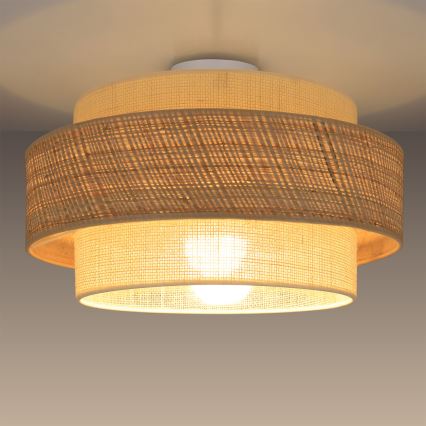 Plafondlamp BOHO 1xE27/60W/230V Ø 40 cm jute/crèmekleurig