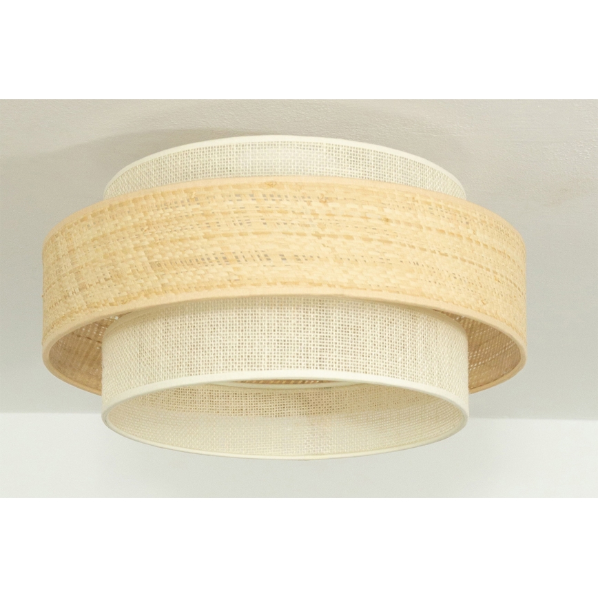 Plafondlamp BOHO 1xE27/60W/230V Ø 40 cm jute/crèmekleurig