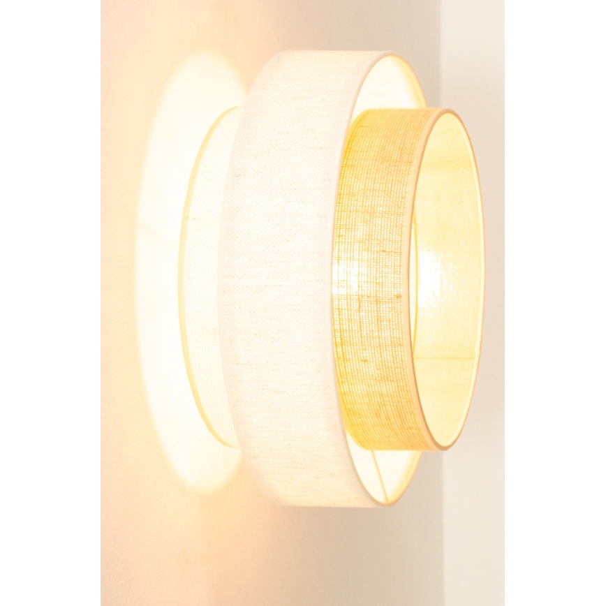 Plafondlamp BOHO 1xE27/60W/230V Ø 40 cm wit/jute