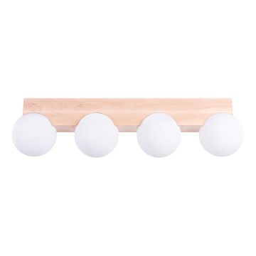 Plafondlamp BULBO 4xG9/8W/230V beuken/wit