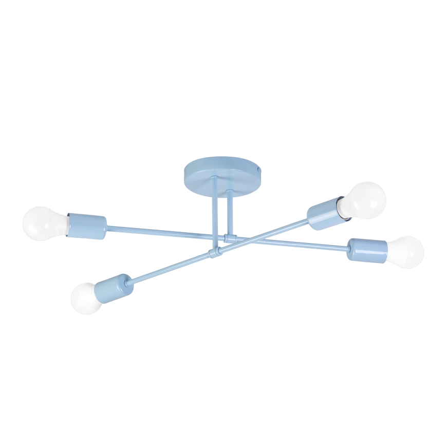 Plafondlamp CAMBRIDGE 4xE27/15W/230V blauw