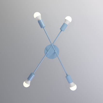 Plafondlamp CAMBRIDGE 4xE27/15W/230V blauw