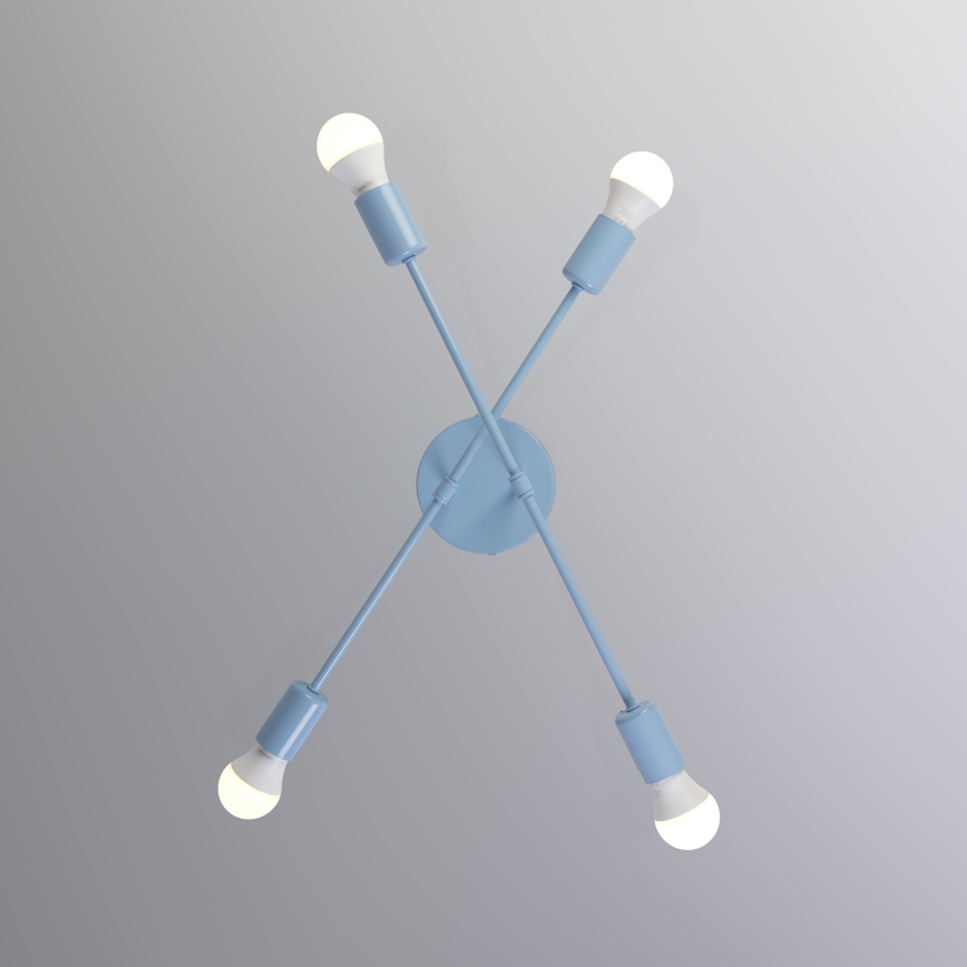 Plafondlamp CAMBRIDGE 4xE27/15W/230V blauw