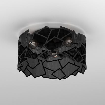 Plafondlamp CAMO 3xE27/15W/230V zwart