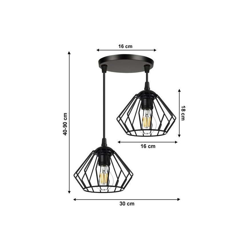 Plafondlamp CEED 2xE27/60W/230V