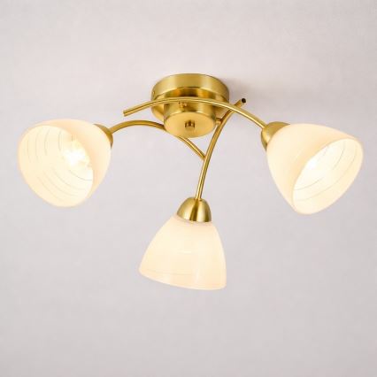 Plafondlamp CLARA 3xE27/15W/230V goudkleurig