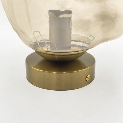 Plafondlamp CRISTAL 1xE14/15W/230V messing/gerookt beige