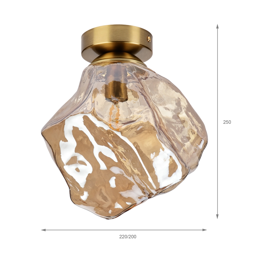 Plafondlamp CRISTAL 1xE14/15W/230V messing/gerookt beige
