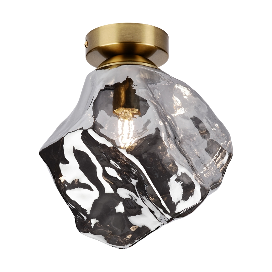 Plafondlamp CRISTAL 1xE14/15W/230V messing/rookzwart