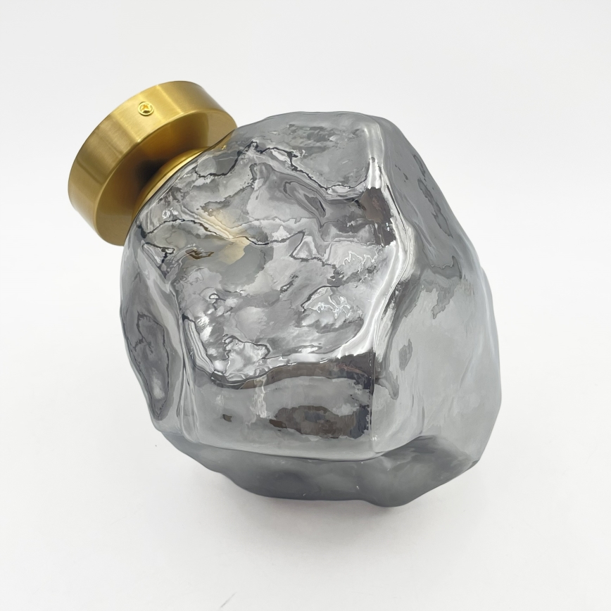 Plafondlamp CRISTAL 1xE14/15W/230V messing/rookzwart