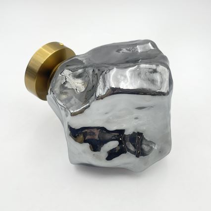 Plafondlamp CRISTAL 1xE14/15W/230V messing/rookzwart