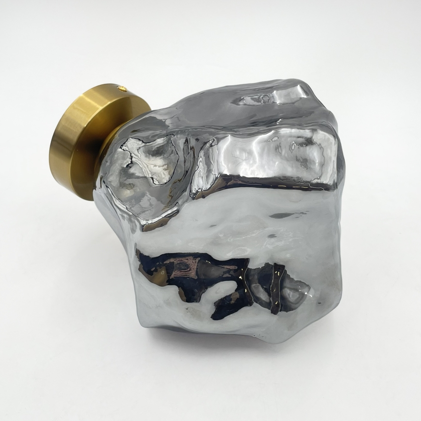 Plafondlamp CRISTAL 1xE14/15W/230V messing/rookzwart