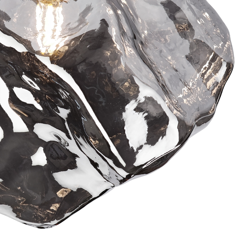 Plafondlamp CRISTAL 1xE14/15W/230V messing/rookzwart