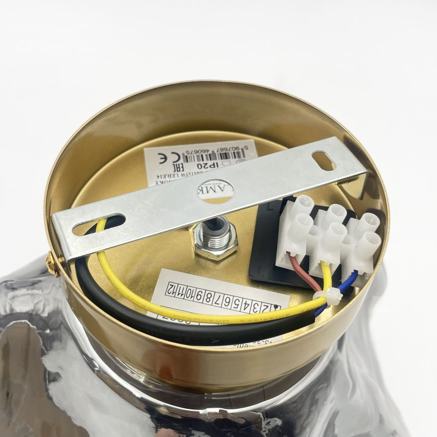 Plafondlamp CRISTAL 1xE14/15W/230V messing/rookzwart