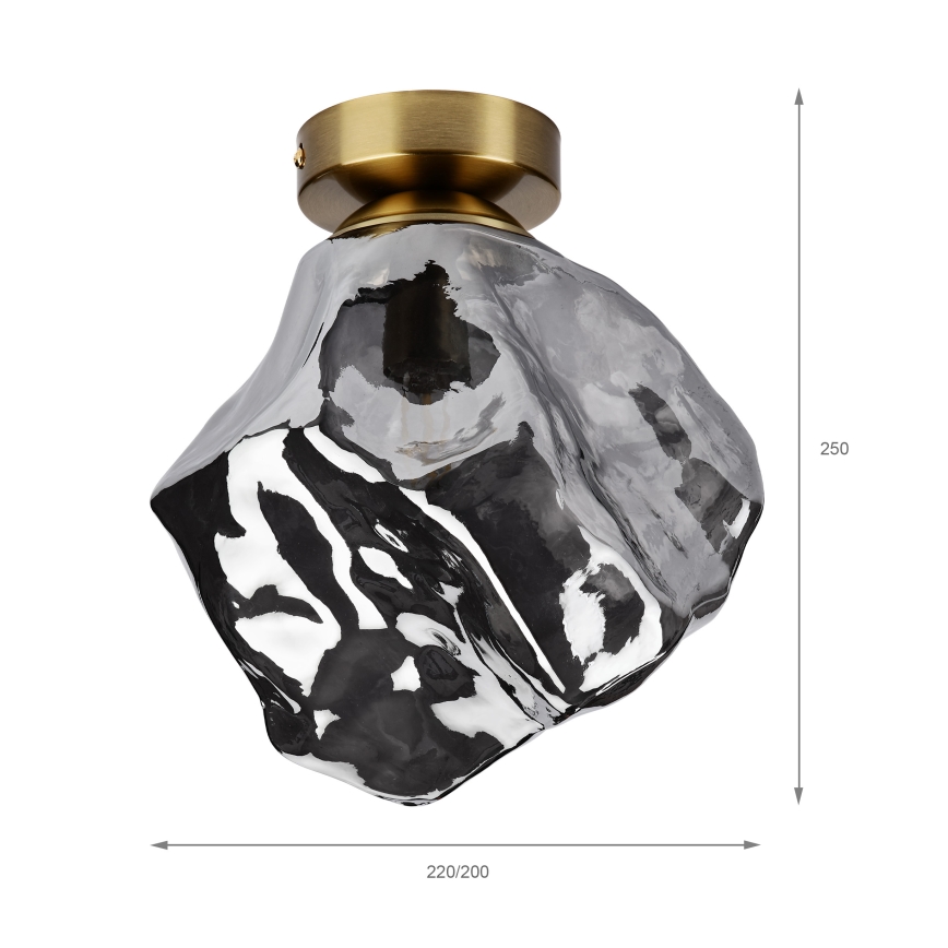 Plafondlamp CRISTAL 1xE14/15W/230V messing/rookzwart
