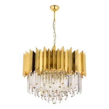 Plafondlamp CRYSTALLINE 8xE27/40W/230V goud