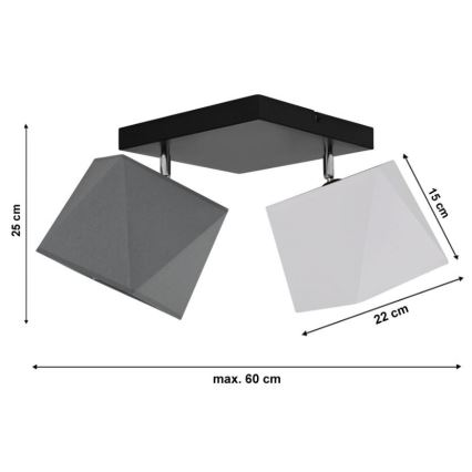 Plafondlamp DIAMENT 2x E27 / 60W / 230V