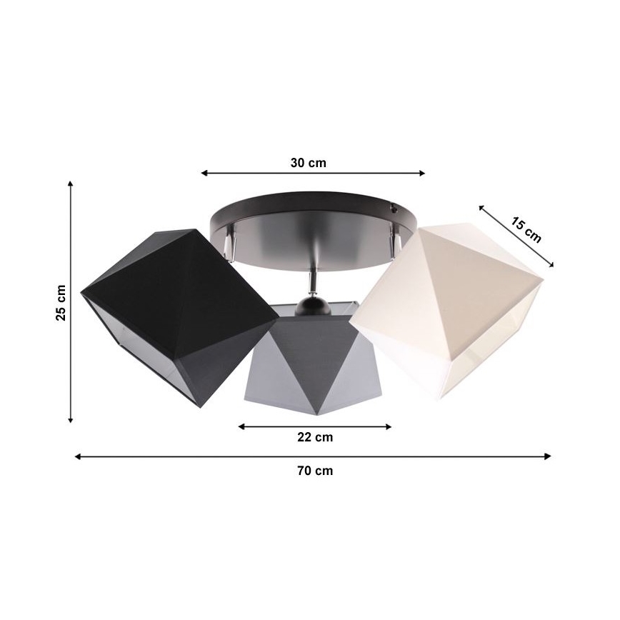 Plafondlamp DIAMENT 3xE27/60W/230V