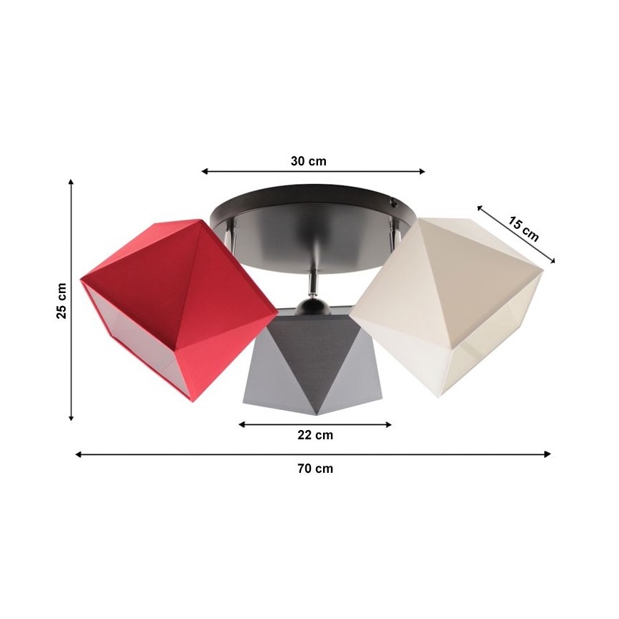 Plafondlamp DIAMENT 3xE27/60W/230V