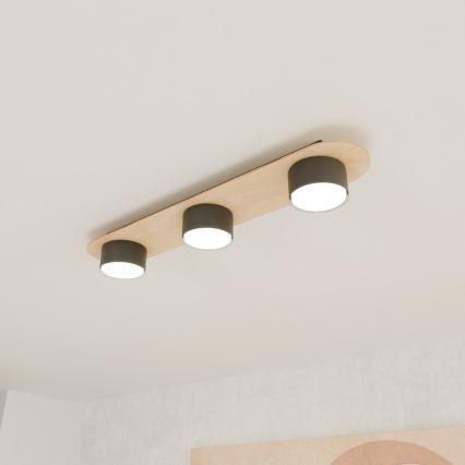 Plafondlamp DIAZ 3xGX53/12W/230V zwart/bruin