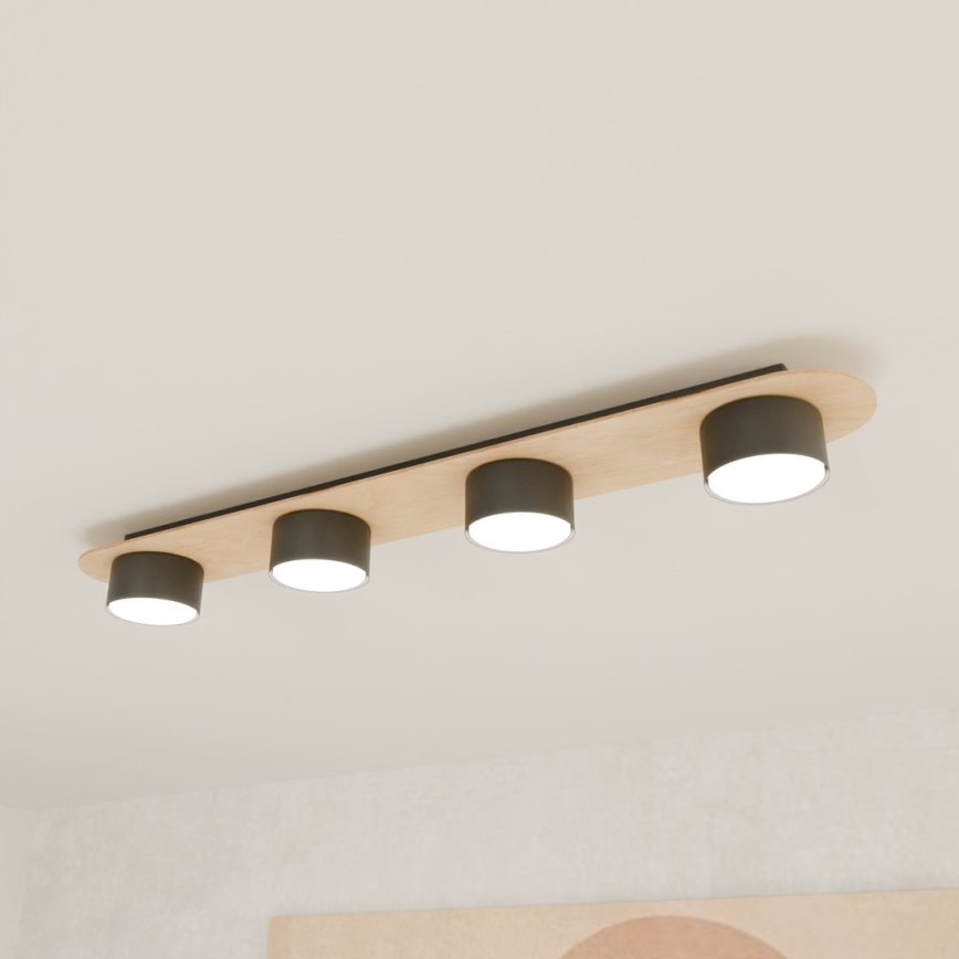 Plafondlamp DIAZ 4xGX53/12W/230V zwart/bruin