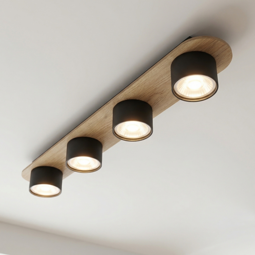 Plafondlamp DIAZ 4xGX53/12W/230V zwart/bruin