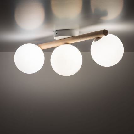Plafondlamp ELYON 3xG9/10W/230V dennenhout