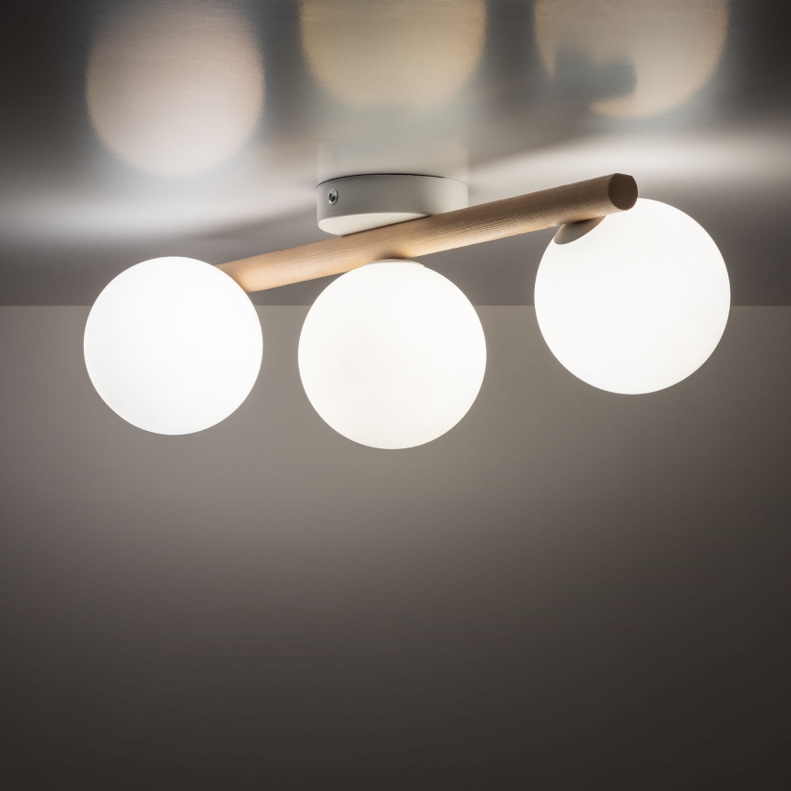 Plafondlamp ELYON 3xG9/40W/230V van grenenhout