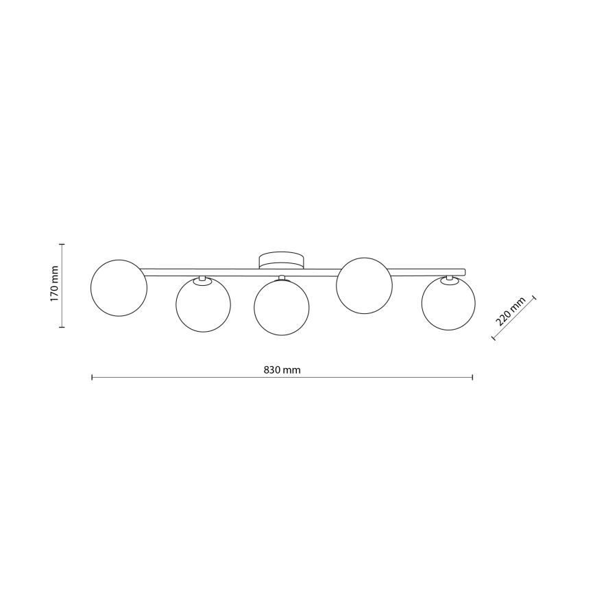 Plafondlamp ELYON 5xG9/40W/230V wit/grenen