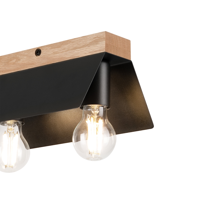 Plafondlamp ESME 2xE27/15W/230V zwart/eiken