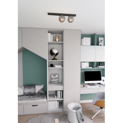 Plafondlamp FIT 2xE14/10W/230V zwart/grijs
