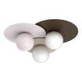 Plafondlamp FLAT 3xE27/15W/230V 55x60 cm beige/crème/bordeaux