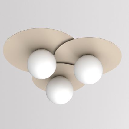Plafondlamp FLAT 3xE27/15W/230V 55x60 cm beige