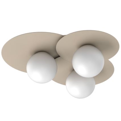 Plafondlamp FLAT 3xE27/15W/230V 55x60 cm beige