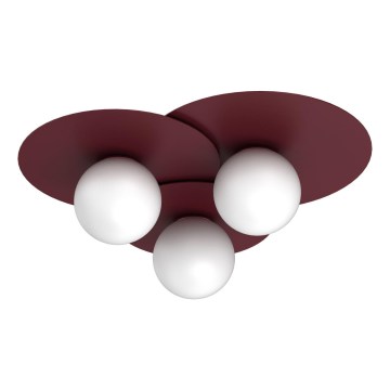 Plafondlamp FLAT 3xE27/15W/230V 55x60 cm bordeaux