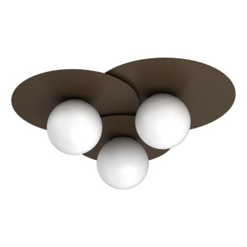 Plafondlamp FLAT 3xE27/15W/230V 55x60 cm bruin