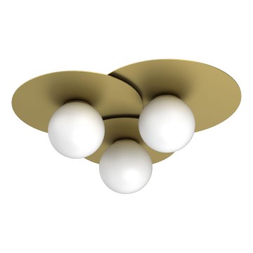 Plafondlamp FLAT 3xE27/15W/230V 55x60 cm goud