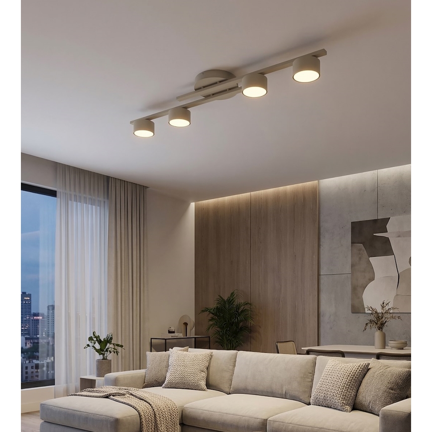 Plafondlamp FRAGMENT 4xGX53/12W/230V beige
