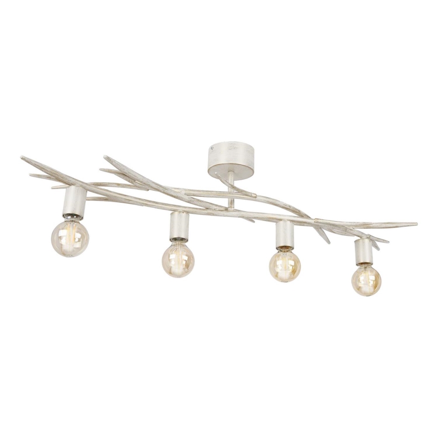 Plafondlamp GARNISH 4xE27/15W/230V wit/patina