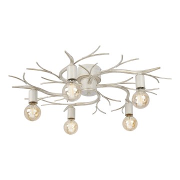 Plafondlamp GARNISH 5xE27/15W/230V wit/patina