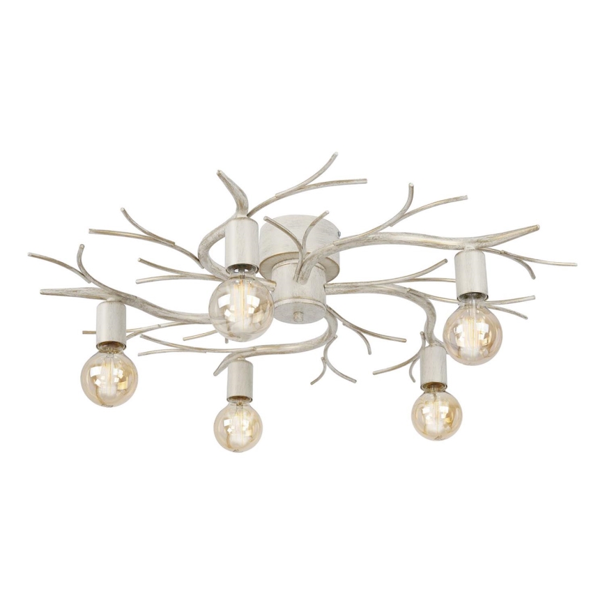 Plafondlamp GARNISH 5xE27/15W/230V wit/patina