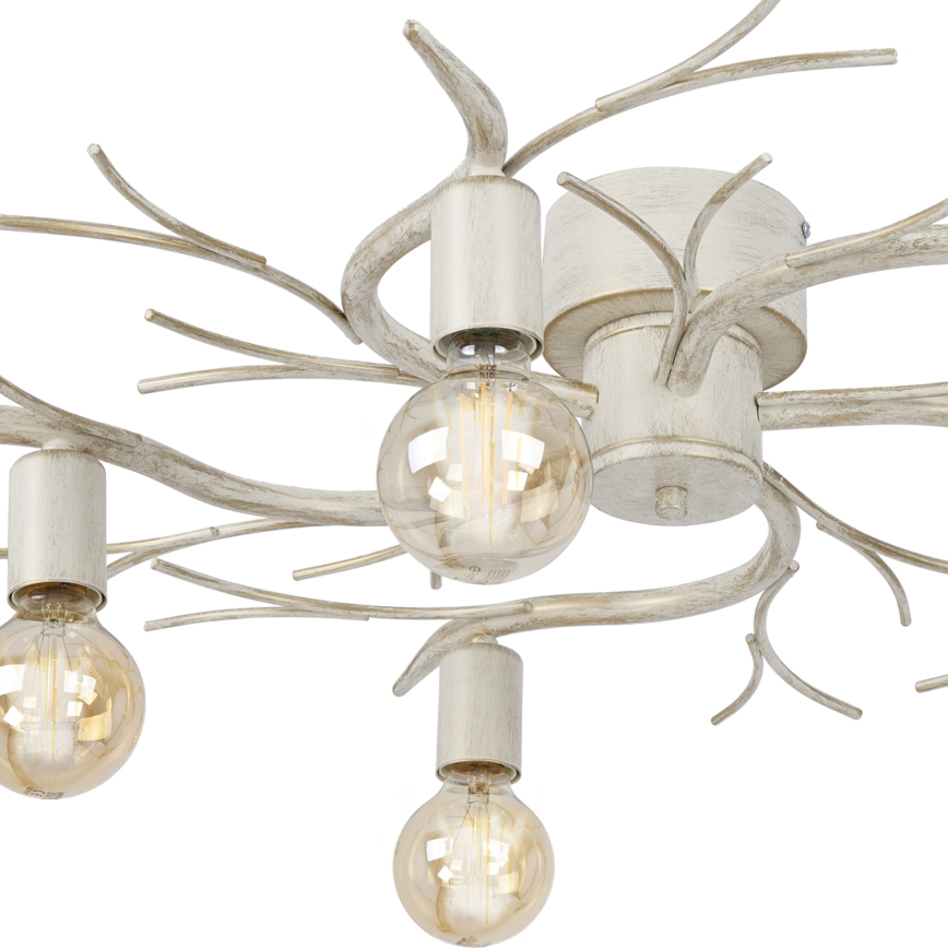 Plafondlamp GARNISH 5xE27/15W/230V wit/patina