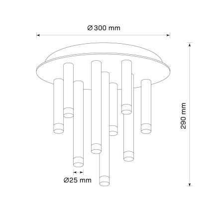 Plafondlamp GLAM 9xG9/8W/230V goud