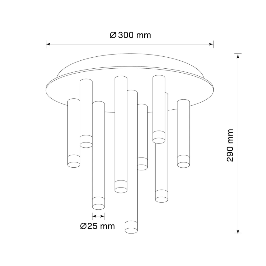 Plafondlamp GLAM 9xG9/8W/230V goud
