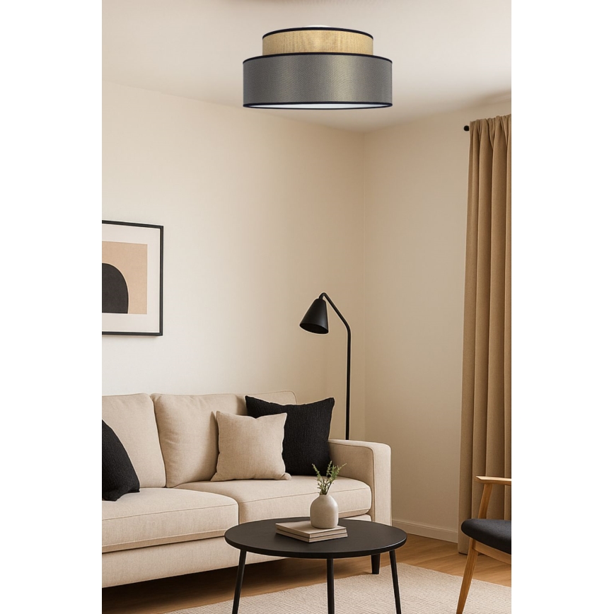 Plafondlamp GRACE 1xE27/60W/230V beige/bruin