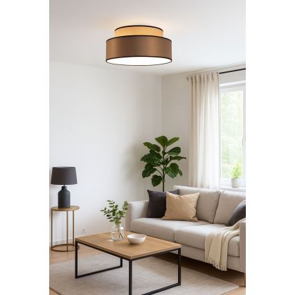 Plafondlamp GRACE 1xE27/60W/230V beige/bruin
