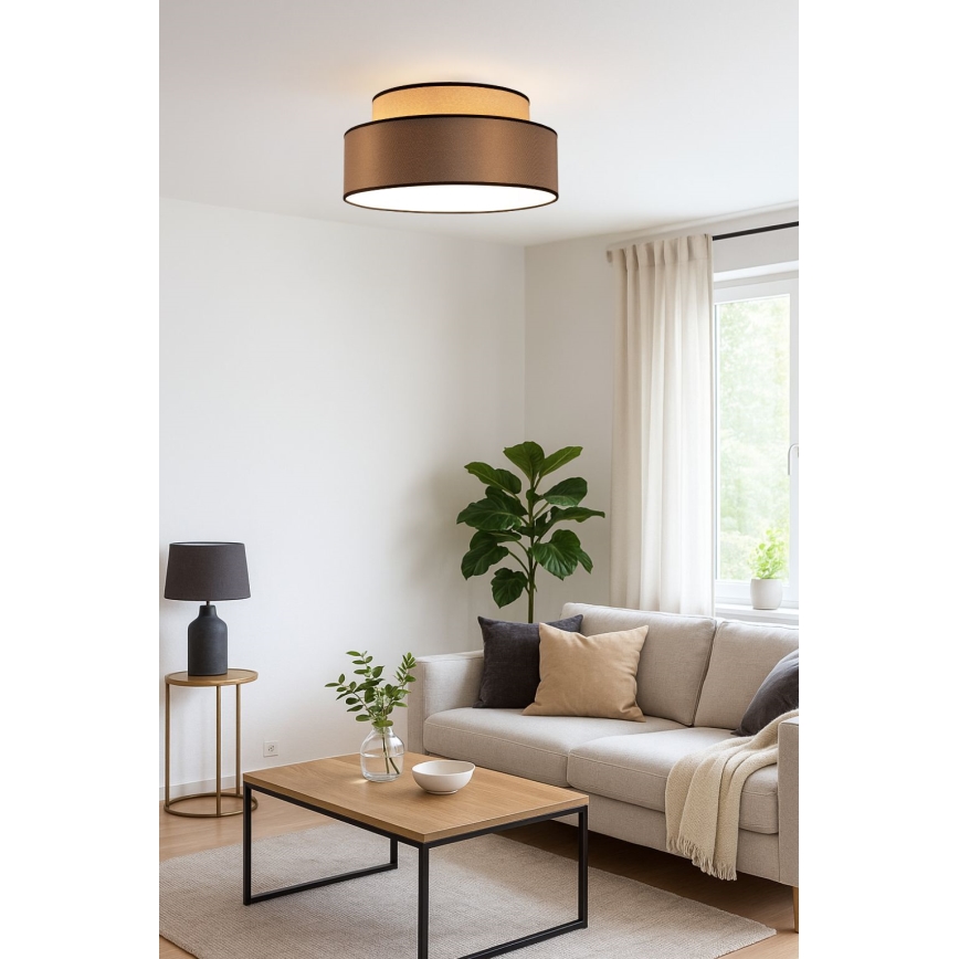 Plafondlamp GRACE 1xE27/60W/230V beige/bruin