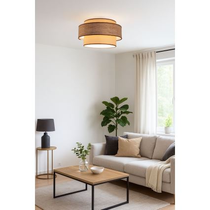 Plafondlamp GRACE 1xE27/60W/230V beige/bruin