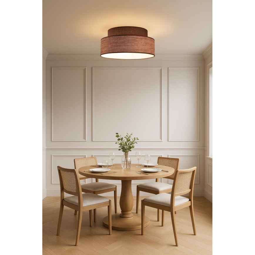 Plafondlamp GRACE 1xE27/60W/230V bruin/beige